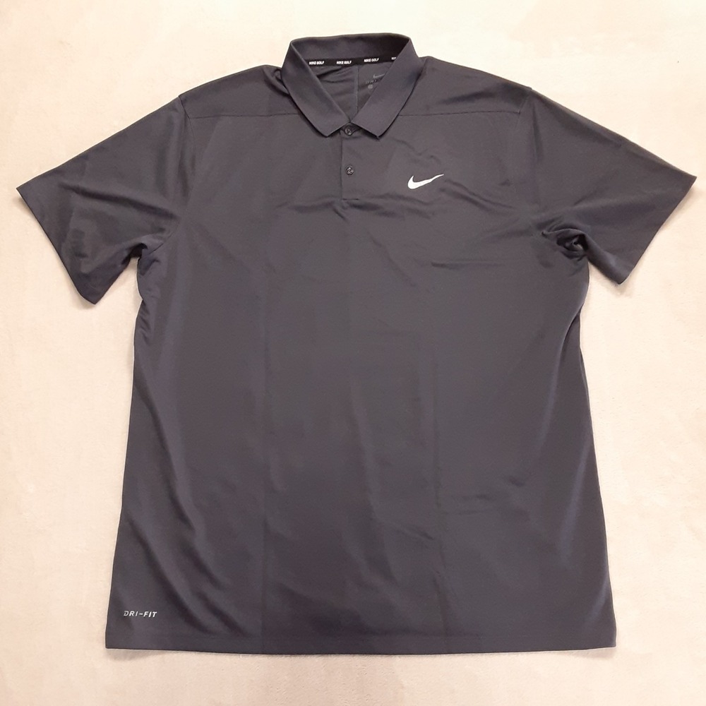 Nike Golf Mens Dri-Fit Polo Shirt Sz.XXL/Dark Lilac Performance Gray Swoosh Logo